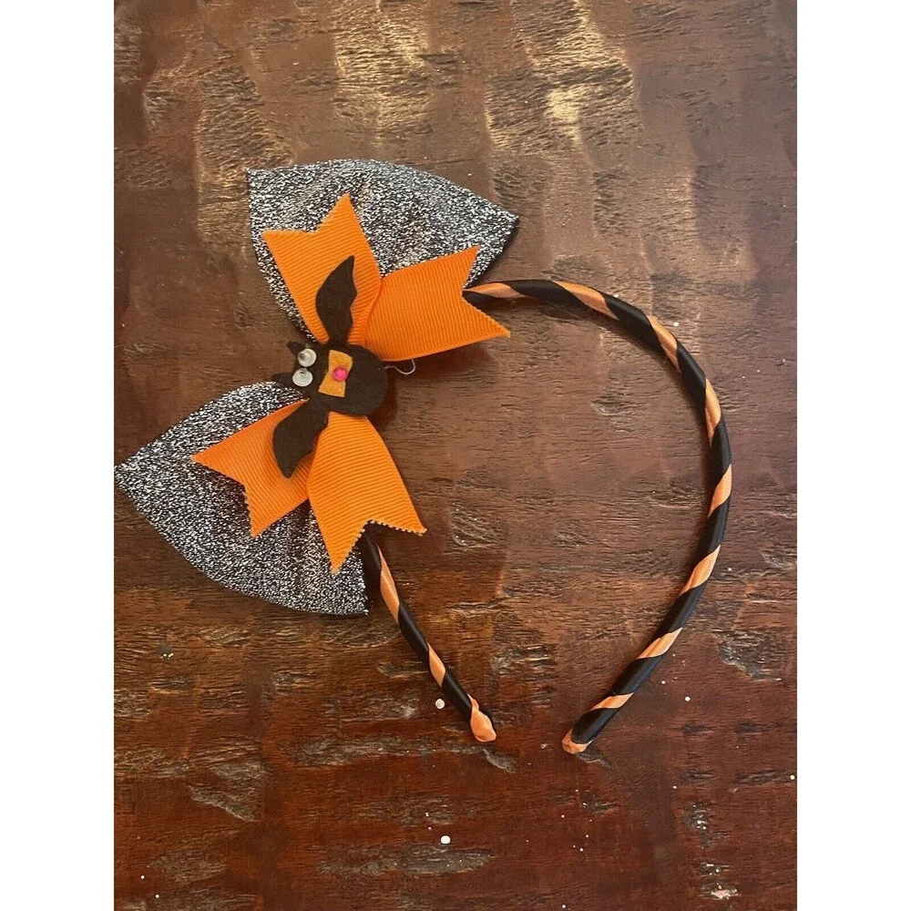 Bat Halloween Girls Headband Hair Accessory Bow
